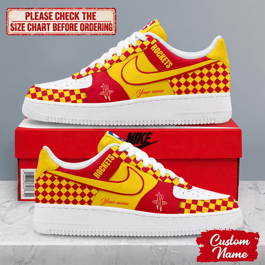 ELITE EDITION - NEW CUSTOMIZED NBA07 HRO HOUSTON ROCKETS AF1 SNEAKERS