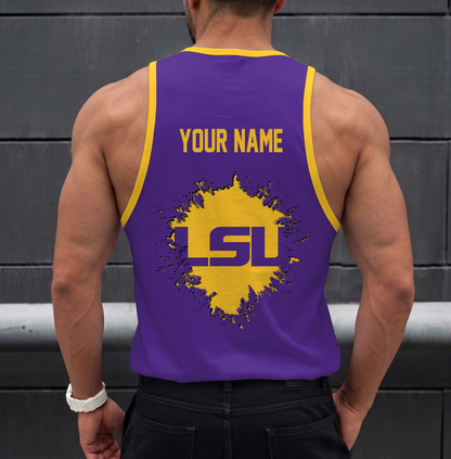 SPECIAL EDITION - NEW CUSTOMIZED NCAA CWS07 LST LSU TIGERS UNISEX TANK TOP