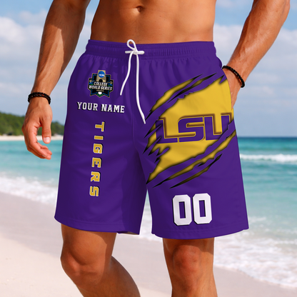 LIMITED DROP - NEW CUSTOMIZED | NCAA CWS07 LST LSU TIGERS SHORT PANTS