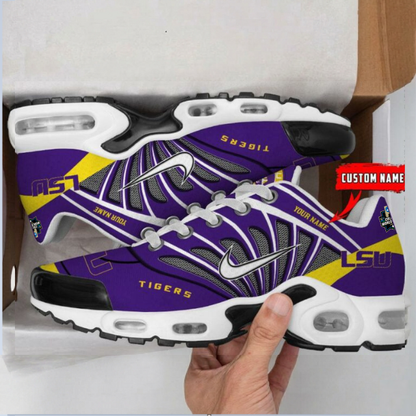 ELITE EDITION - NEW CUSTOMIZED NCAA CWS07 LST LSU TIGERS UNISEX AIR MAX PLUS SNEAKERS