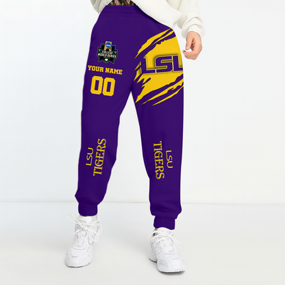 LIMITED DROP - NEW CUSTOMIZED | NCAA CWS07 LST LSU TIGERS UNISEX LONG PANTS