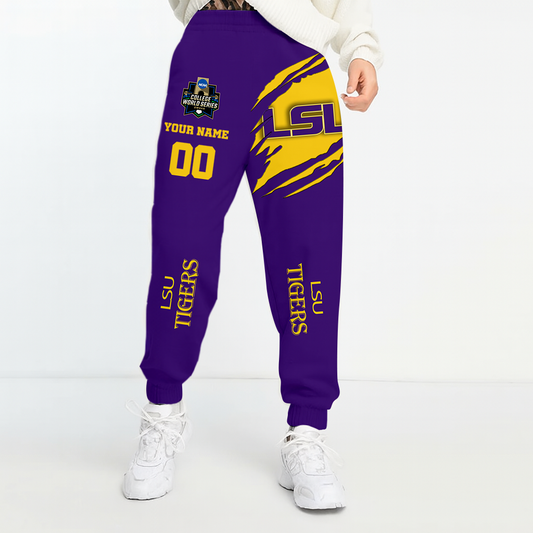 LIMITED DROP - NEW CUSTOMIZED | NCAA CWS07 LST LSU TIGERS UNISEX LONG PANTS