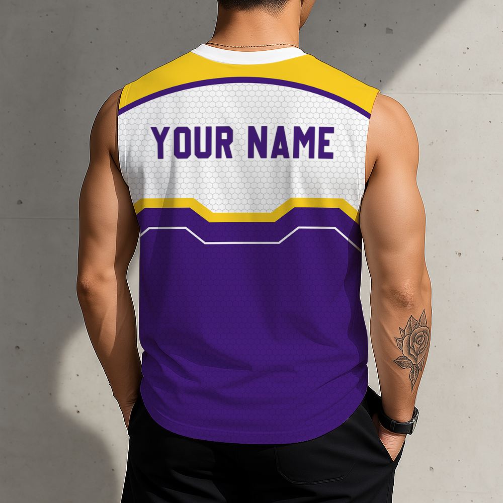 LIMITED EDITION - NEW CUSTOMIZED NCAA CWS07 LST LSU TIGERS MEN'S GYM SHIRT