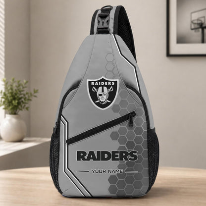 ELITE EDITION - NEW CUSTOMIZED NFL07 LVR LAS VEGAS RAIDERS SLING BAG