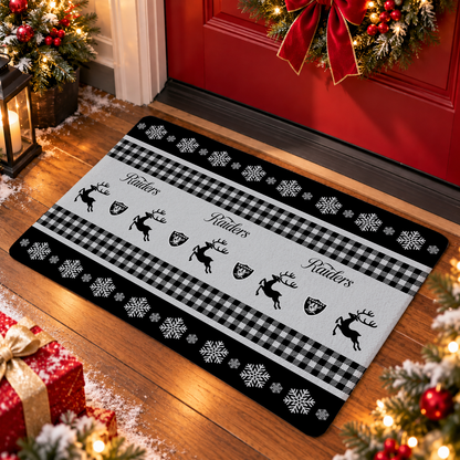 ELITE EDITION - NEW CUSTOMIZED NFL07 LVR LAS VEGAS RAIDERS WATER-ABSORBENT FLOOR MAT