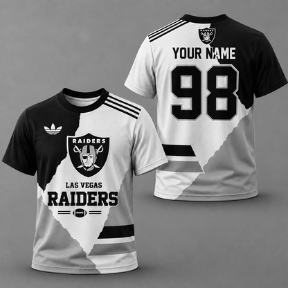 ELITE EDITION - NEW CUSTOMIZED NFL07 LVR LAS VEGAS RAIDERS T-SHIRTS, POLO SHIRT & ZIP POLO SHIRT