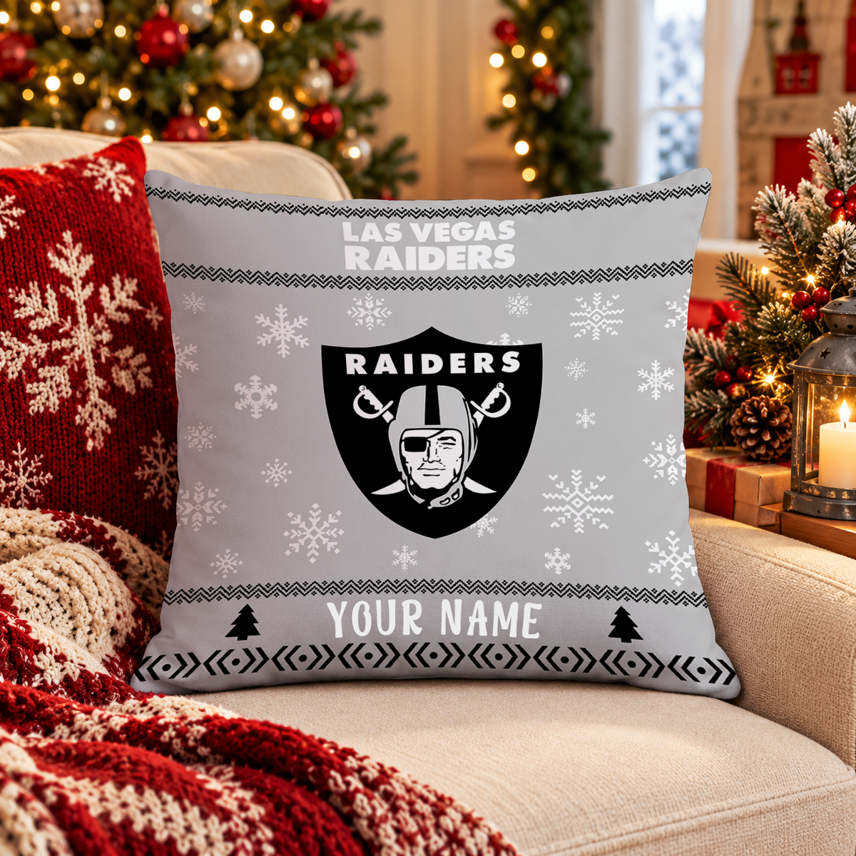 FINAL SALE - NEW PERSONALIZED NFL07 LVR LAS VEGAS RAIDERS PILLOW CASE