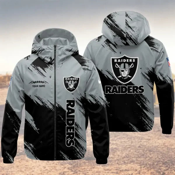 LIMITED EDITION - NEW CUSTOMIZED NFL07 LVR LAS VEGAS RAIDERS WINDBREAKER JACKET