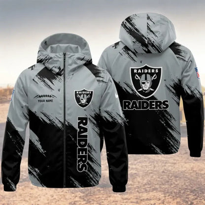 LIMITED EDITION - NEW CUSTOMIZED NFL07 LVR LAS VEGAS RAIDERS WINDBREAKER JACKET