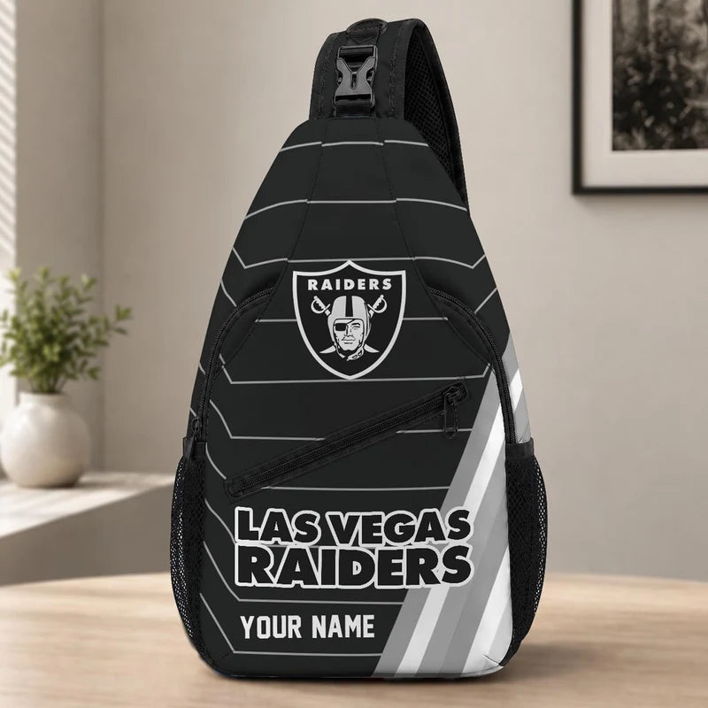 ELITE EDITION - NEW CUSTOMIZED NFL07 LVR LAS VEGAS RAIDERS SLING BAG