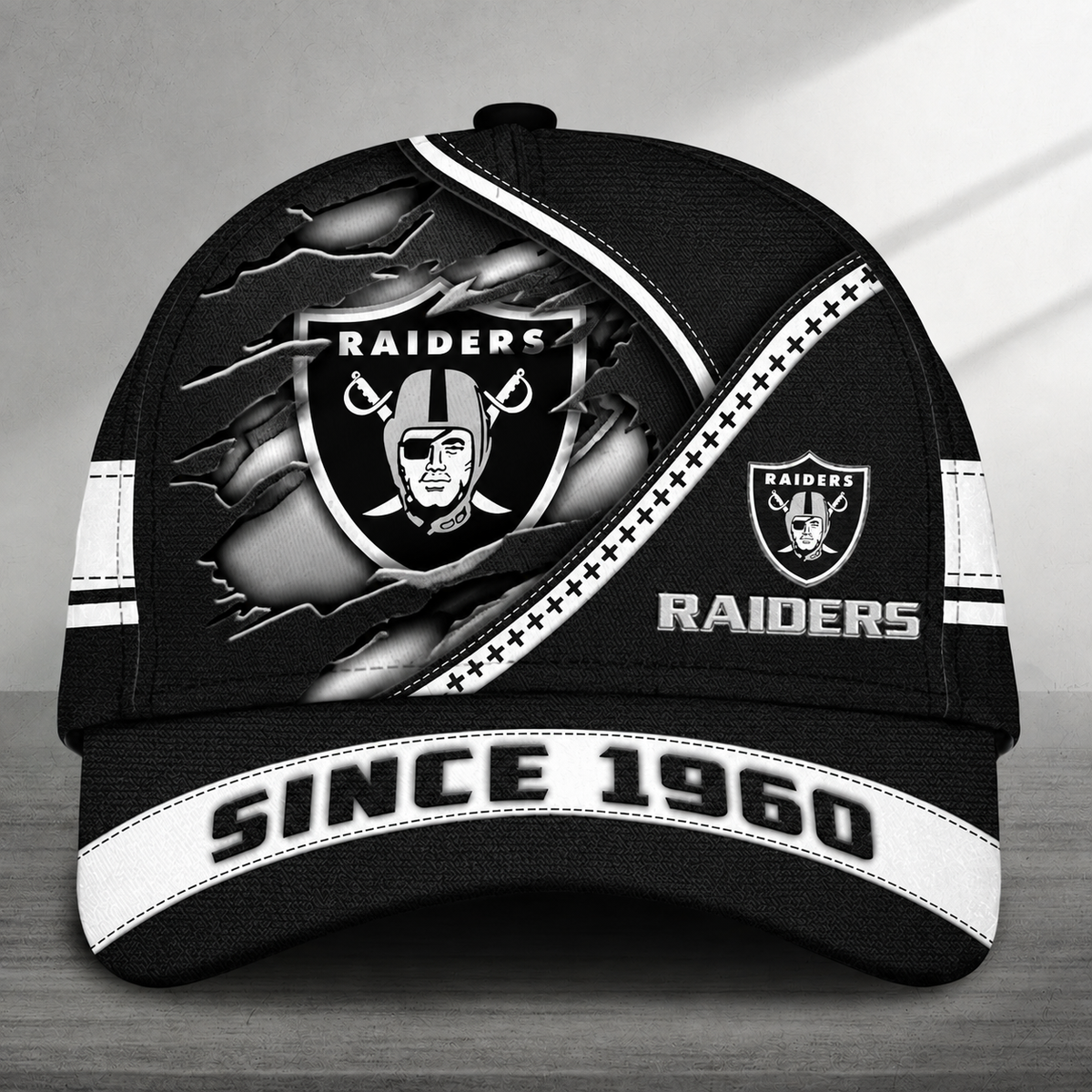 EXCLUSIVE EDITION - NEW CUSTOMIZED NFL07 LVR LAS VEGAS RAIDERS CLASSIC CAP