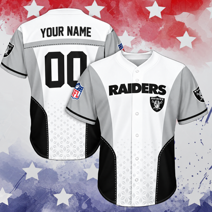 VIRAL EDITION - NEW CUSTOMIZED NFL07 LVR LAS VEGAS RAIDERS BASEBALL JERSEY