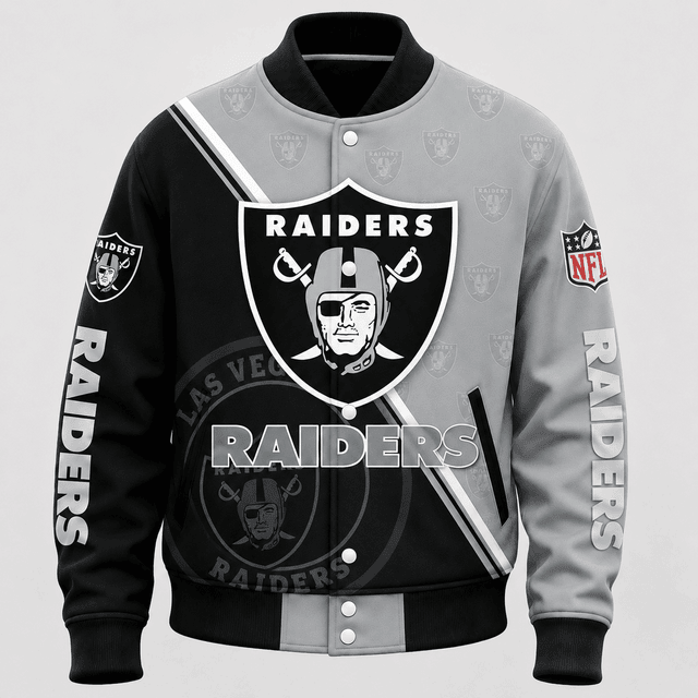 SPECIAL EDITION - NEW CUSTOMIZED | NFL07 LVR LAS VEGAS RAIDERS SATIN VARSITY & BASEBALL JACKET