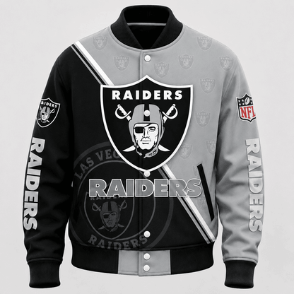 SPECIAL EDITION - NEW CUSTOMIZED | NFL07 LVR LAS VEGAS RAIDERS SATIN VARSITY & BASEBALL JACKET