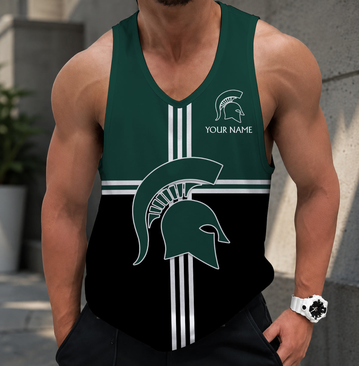 EXCLUSIVE EDTION - NEW CUSTOMIZED NCAA MAM07 MSS MICHIGAN STATE SPARTANS STRAPPY UNISEX TANK TOP