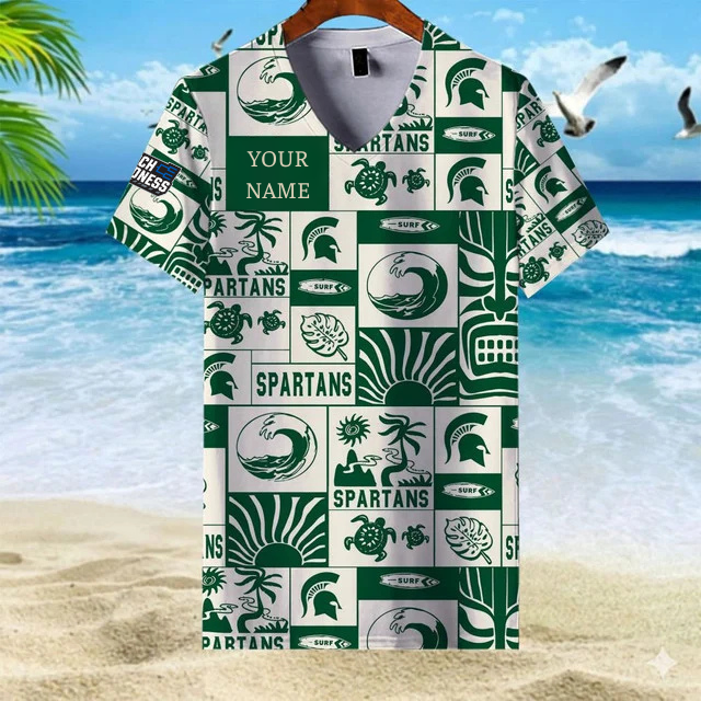 LIMITED EDITION - NEW CUSTOMIZED NCAA MAM07 MSS MS SPARTANS V-NECK FEMALE SHIRT