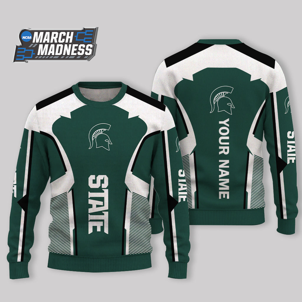 LIMITED EDITION - NEW CUSTOMIZED NCAA MAM07 MSS MICHIGAN STATE SPARTANS UGLY SWEATER
