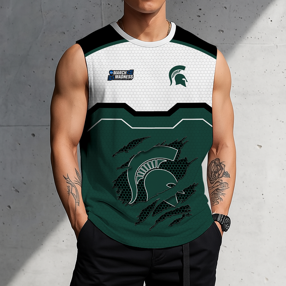 LIMITED EDITION - NEW CUSTOMIZED NCAA MAM07 MSS MICHIGAN STATE SPARTANS MEN'S GYM SHIRT