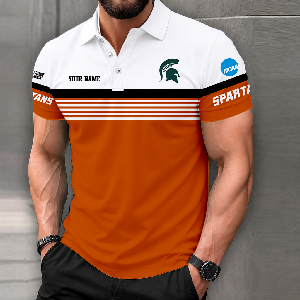 LIMITED EDITION - NEW CUSTOMIZED NCAA MAM07 MSS MICHIGAN STATE SPARTANS POLO SHIRT
