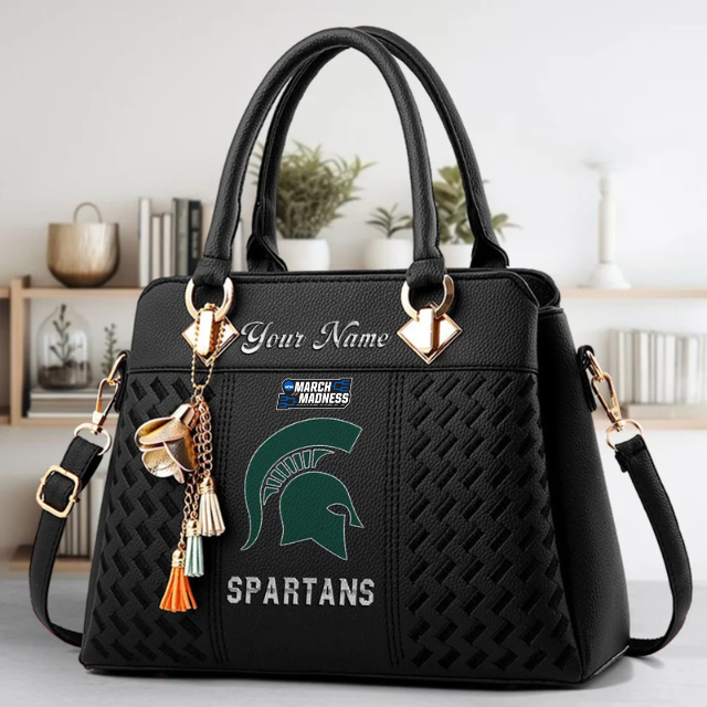 VIRAL EDITON - NEW CUSTOMIZED NCAA MAM07 MSS MS SPARTANS ZIP HANDBAG MULTICOLOR