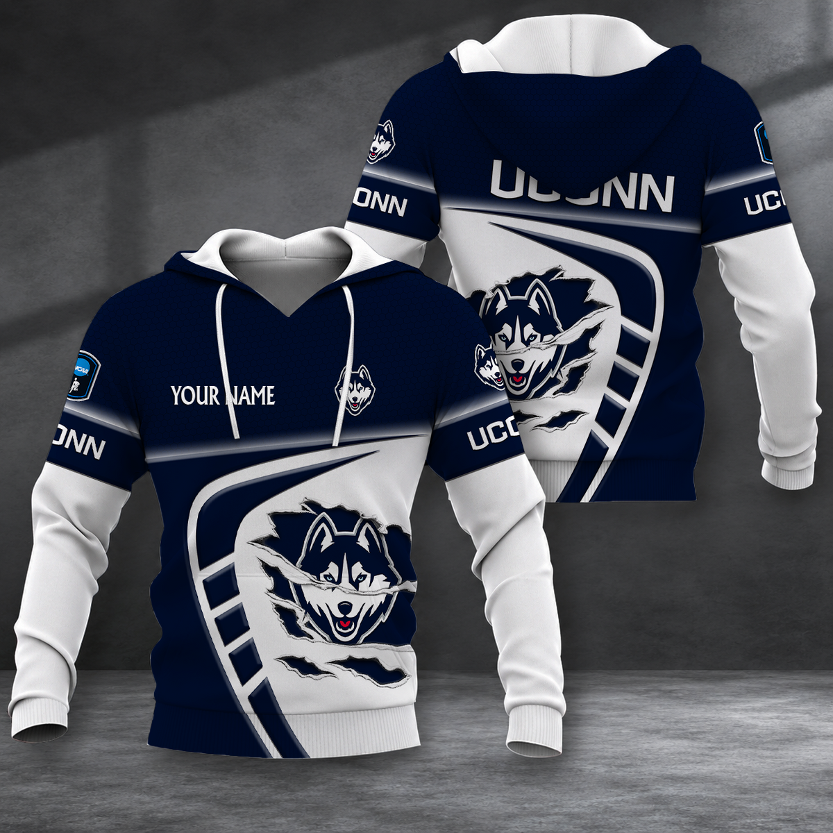 ELITE EDITION - NEW CUSTOMIZED NCAA CFH07 UCH UCONN HUSKIES HOODIE, ZIP HOODIE, T-SHIRT, POLO SHIRT, ZIP POLO SHIRT & SWEATSHIRT