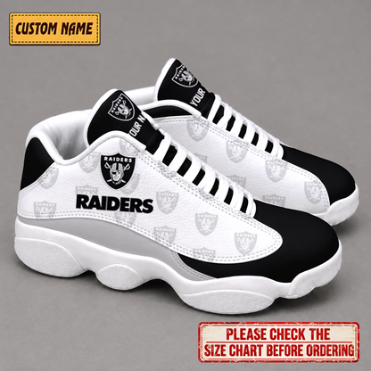LIMITED EDITION - NEW CUSTOMIZED NFL07 LVR LAS VEGAS RAIDERS AIR JORDAN 13 LOW TOP SNEAKER