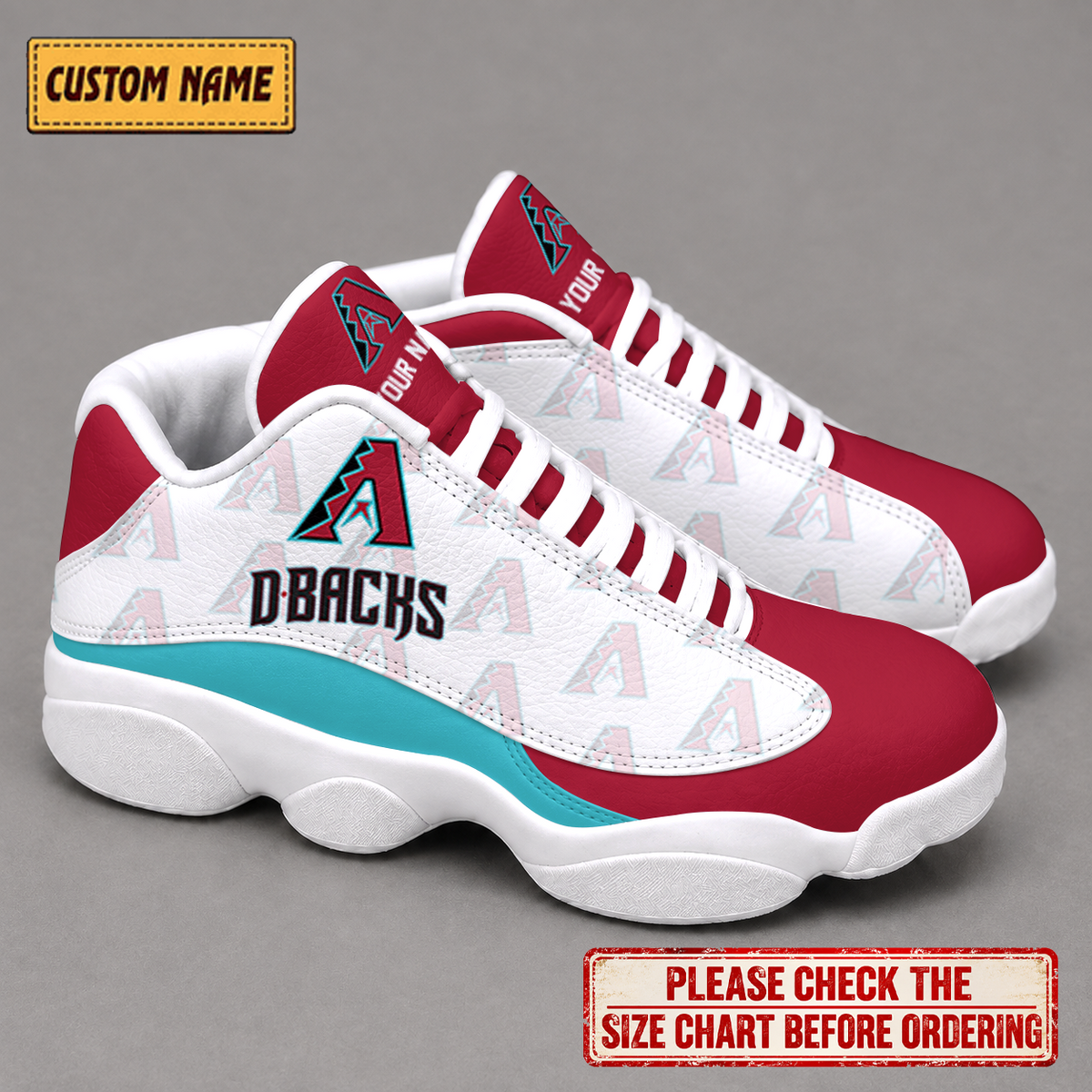 LIMITED EDITION - NEW CUSTOMIZED NFL07 ADS ARIZONA DIAMONDBACKS AIR JORDAN 13 LOW TOP SNEAKER
