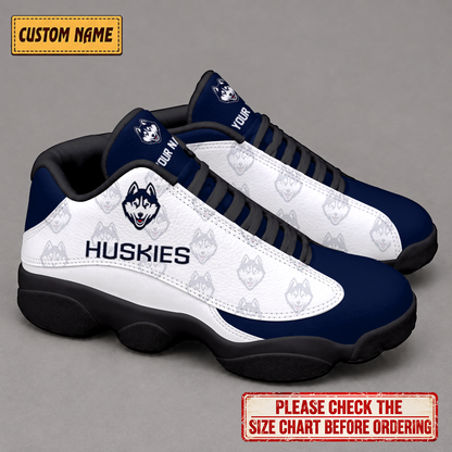 LIMITED EDITION - NEW CUSTOMIZED NCAA CFH07 UCH UCONN HUSKIES AIR JORDAN 13 LOW TOP SNEAKER