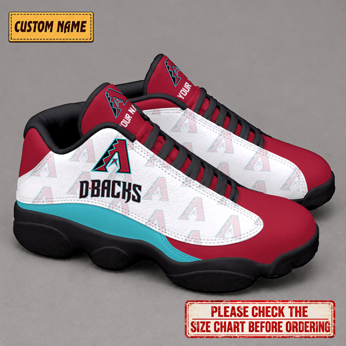 LIMITED EDITION - NEW CUSTOMIZED NFL07 ADS ARIZONA DIAMONDBACKS AIR JORDAN 13 LOW TOP SNEAKER