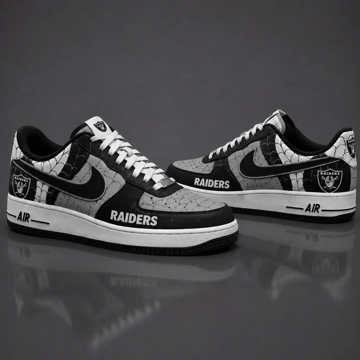 [SPECIAL OFFER] NEW CUSTOMIZED NFL07 LVR LAS VEGAS RAIDERS x SPIDER AF1 SHOES