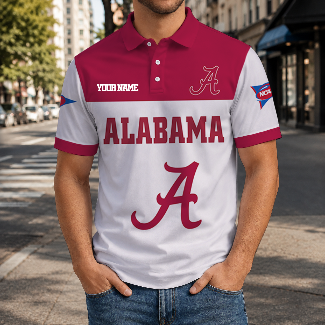 ELITE EDITION- NEW CUSTOMIZED NCAA FBS08 ABC ALABAMA CRIMSON TIDE POLO SHIRT, ZIP POLO SHIRT & T-SHIRTS