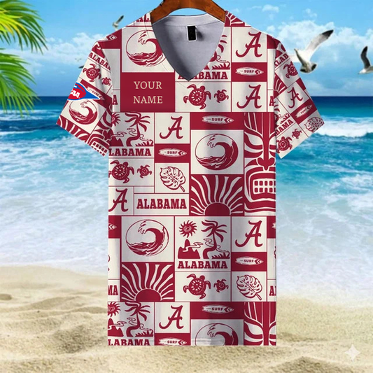 LIMITED EDITION - NEW CUSTOMIZED FBS NCAA08 ABC AB CRIMSON TIDE V-NECK FEMALE SHIRT