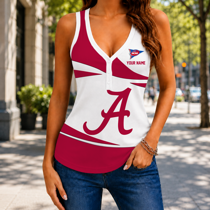 ELETE EDITION - NEW CUSTOMIZED NCAA FBS08 ABC ALABAMA CRIMSON TIDE WOMEN'S V-NECK TANK TOP