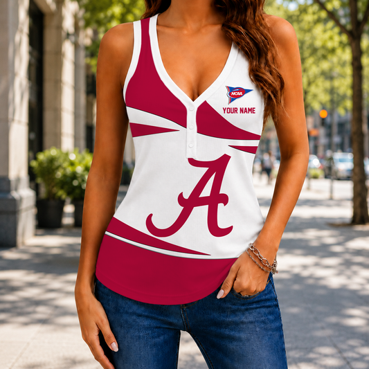 ELETE EDITION - NEW CUSTOMIZED NCAA FBS08 ABC ALABAMA CRIMSON TIDE WOMEN'S V-NECK TANK TOP