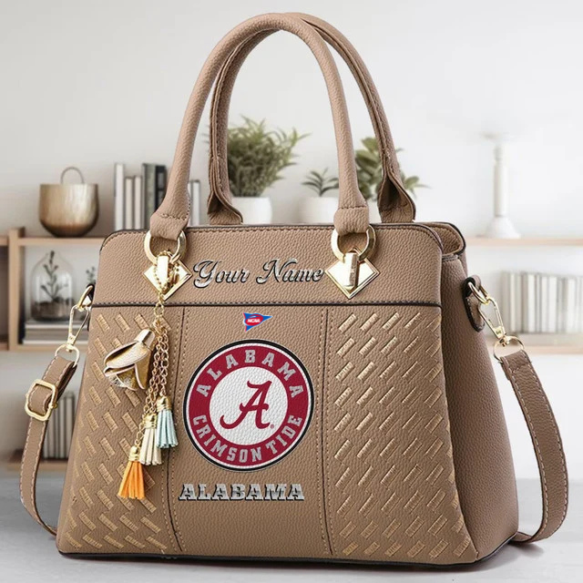LIMITED EDITION - NEW CUSTOMIZED NCAA FBS08 ABC AB CRIMSON TIDE ZIP HANDBAG MULTICOLOR