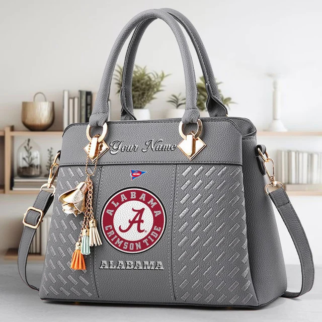 LIMITED EDITION - NEW CUSTOMIZED NCAA FBS08 ABC AB CRIMSON TIDE ZIP HANDBAG MULTICOLOR