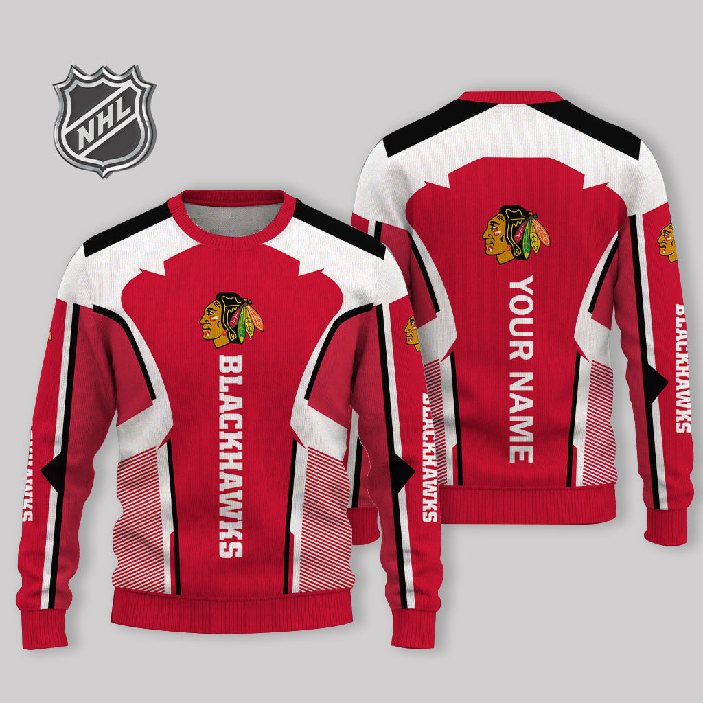 LIMITED EDITION - NEW CUSTOMIZED NHL08 CBH CHICAGO BLACKHAWKS UGLY SWEATER