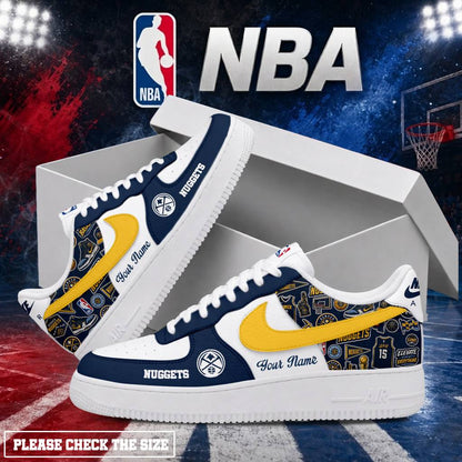 LIMITED EDITION - NEW CUSTOMIZED NBA08 DNU DENVER NUGGETS AF1 SHOES