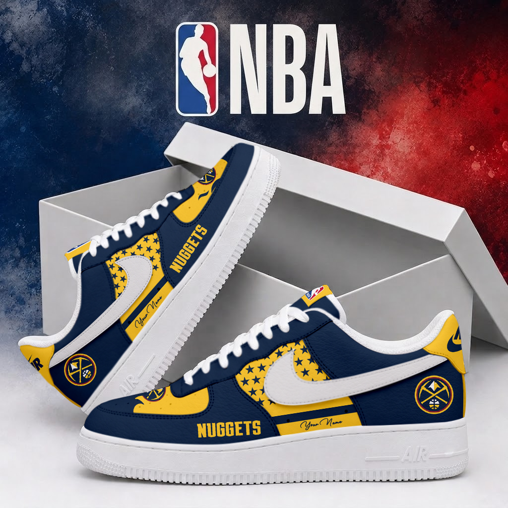 FINAL SALE - NEW CUSTOMIZED NBA08 DNU DENVER NUGGETS AF1 SHOES