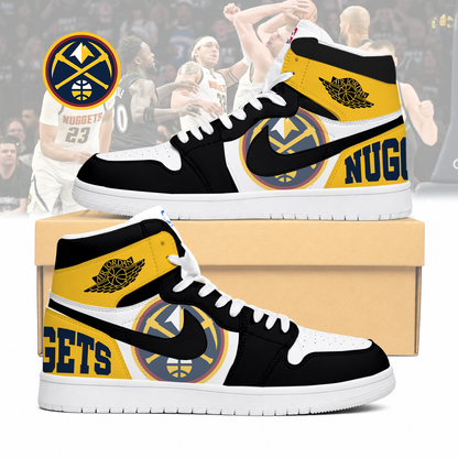 FINAL SALE - NEW CUSTOMIZED NBA08 DNU DENVER NUGGETS AIR JORDAN SNEAKERS