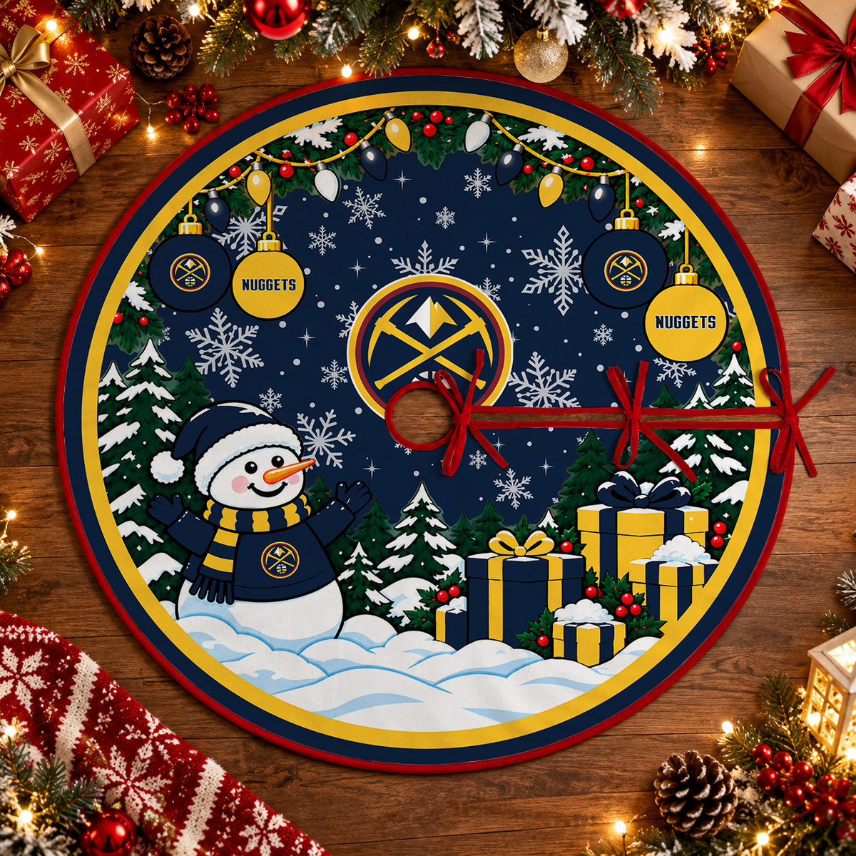 [FAN FAVORITE] NEW CUSTOMIZED NBA08 DNU DENVER NUGGETS CHRISTMAS TREE SKIRT