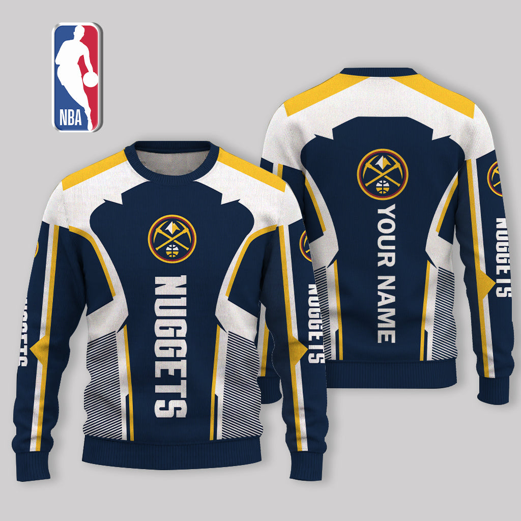 LIMITED EDITION - NEW CUSTOMIZED NBA08 DNU DENVER NUGGETS UGLY SWEATER