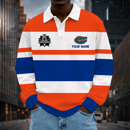 MEGA SALE - NEW CUSTOMIZED CWS NCAA08 FLG FL GATORS UNISEX LONG SLEEVE POLO
