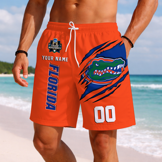 LIMITED DROP - NEW CUSTOMIZED | NCAA CWS08 FLG FL GATORS SHORT PANTS