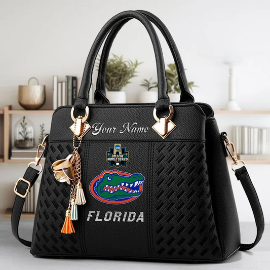 VIRAL EDITON- NEW CUSTOMIZED NCAA CWS08 FLG FL GATORS ZIP HANDBAG MULTICOLOR