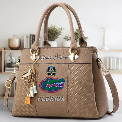 VIRAL EDITON- NEW CUSTOMIZED NCAA CWS08 FLG FL GATORS ZIP HANDBAG MULTICOLOR