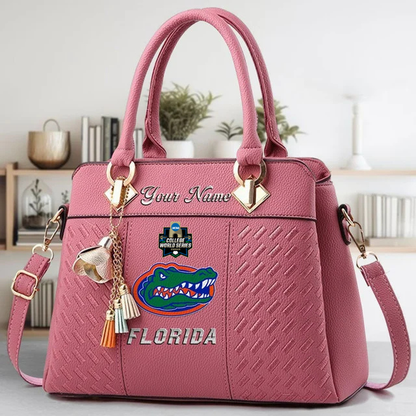 VIRAL EDITON- NEW CUSTOMIZED NCAA CWS08 FLG FL GATORS ZIP HANDBAG MULTICOLOR