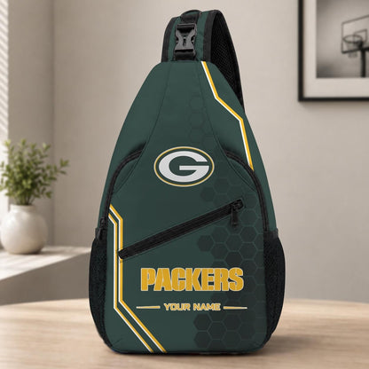ELITE EDITION - NEW CUSTOMIZED NFL08 GBP GREEN BAY PACKERS SLING BAG