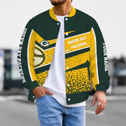 LIMITED EDITION - NEW CUSTOMIZED NFL08 GBP GREEN BAY PACKERS SATIN VARSITY & BASEBALL JACKET