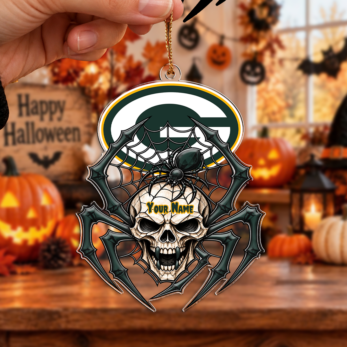 LIMITED EDITION - NEW CUSTOMIZED NFL08 GBP GREEN BAY PACKERS CHRISTMAS ACRYLIC ORNAMENT